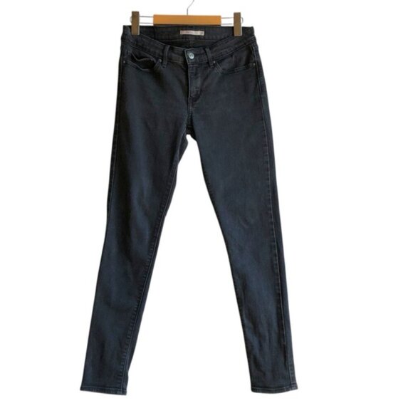 Levi’s 711 Skinny Jeans Soft Black Size 27 Mid Rise Stretch - Picture 2 of 15